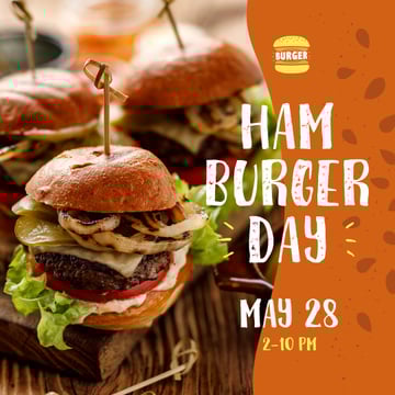 Hamburger Day Menu Hot Mouthwatering Burgers
