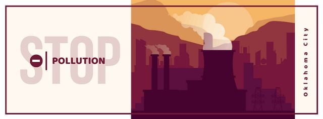 Plantilla de diseño de Thick smoke from industrial chimney Facebook cover