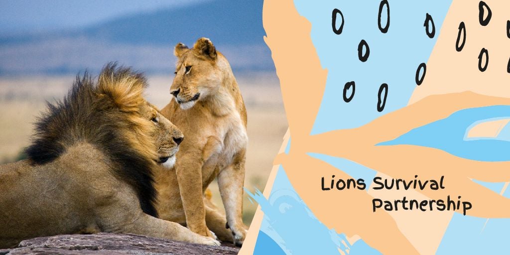 Wild lions in nature — Создать дизайн Wild lions in nature — Создать дизайн