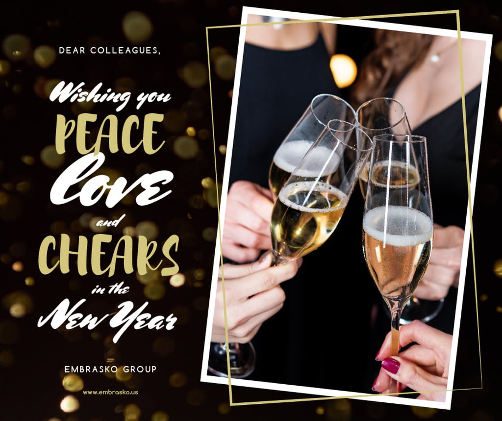 New Year Greeting People Toasting with Champagne — Create a Design New Year Greeting People Toasting with Champagne — Create a Design