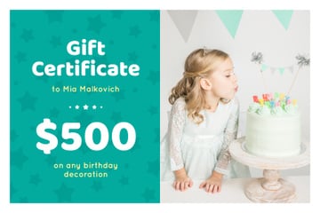 Birthday Offer with Girl Blowing Candles on Cake
