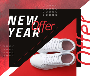 New Year Offer with Pair of running shoes