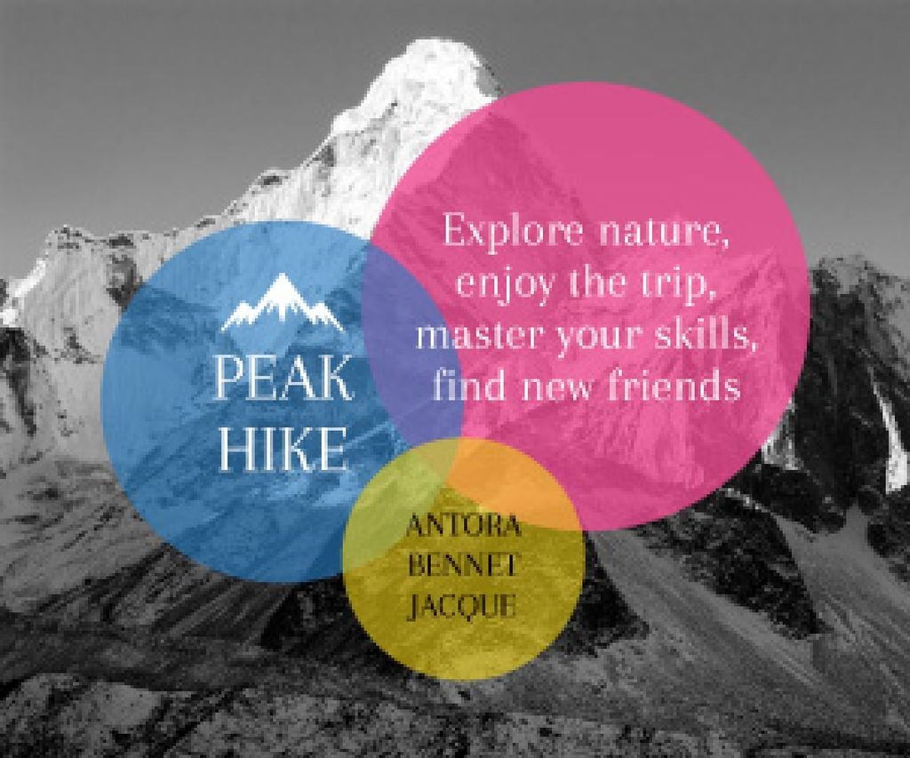Hike Trip Announcement Scenic Mountains Peaks — Create a Design Hike Trip Announcement Scenic Mountains Peaks — Create a Design