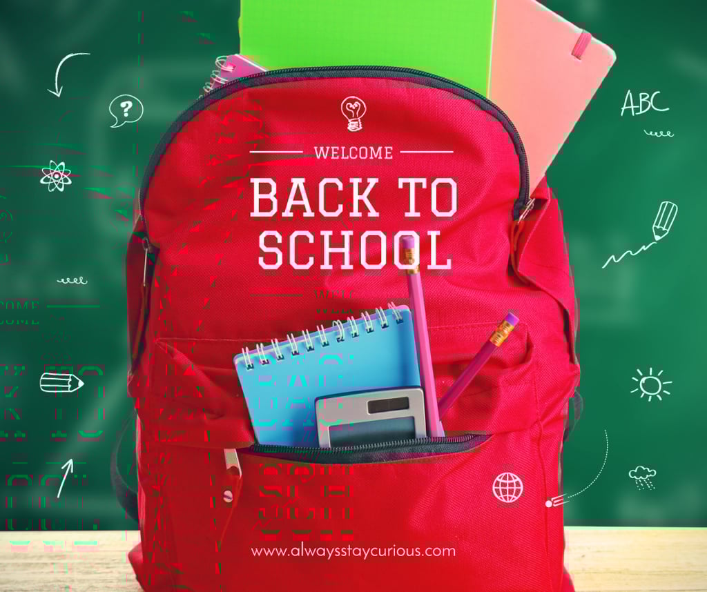 Back to School stationary in backpack — Modelo de projeto Back to School stationary in backpack — Modelo de projeto
