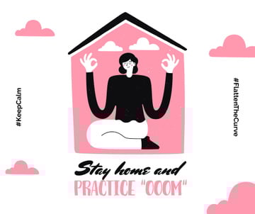 #KeepCalm challenge Woman meditating at Home