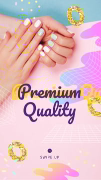 Hands with Pastel Nails in Manicure Salon
