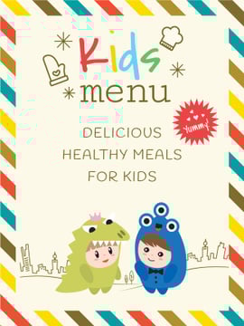 Kids menu poster
