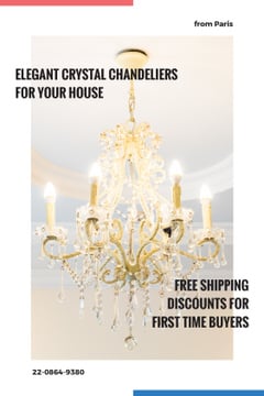 Elegant Crystal Chandelier Offer in White