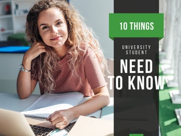 University Education Tips with Woman Working on Laptop