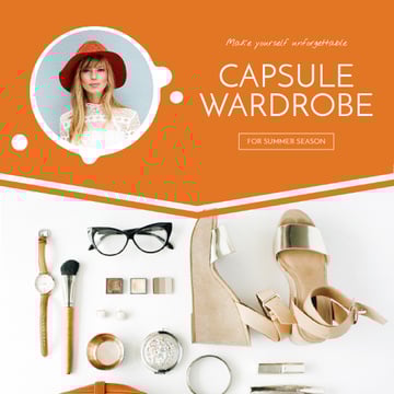 Capsule Wardrobe Flat Lay in Beige