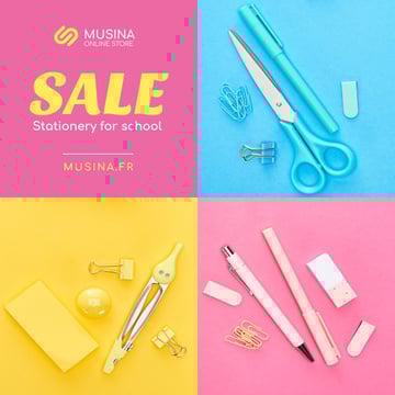 Sale Announcement School Stationery in Color