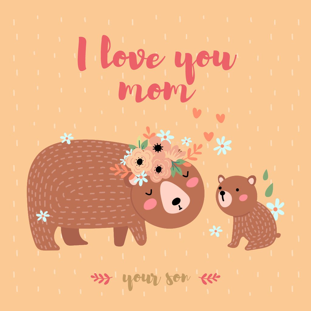 Brown bear with its cub on Mother's Day — Створити дизайн Brown bear with its cub on Mother's Day — Створити дизайн