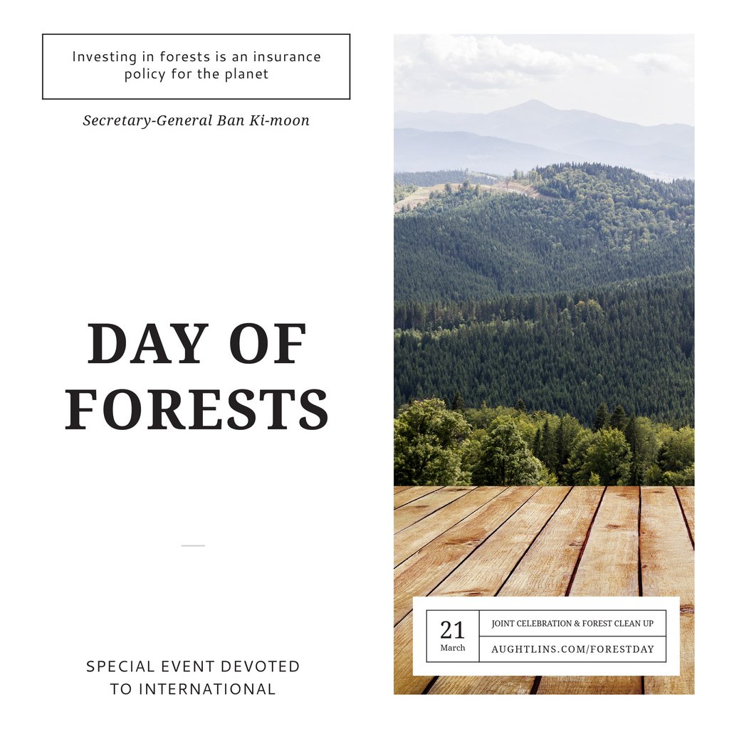 International Day of Forests Event Scenic Mountains — Создать дизайн International Day of Forests Event Scenic Mountains — Создать дизайн