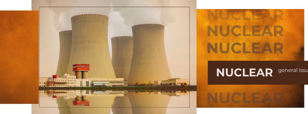 Industrial plant with chimneys Facebook cover – шаблон для дизайна