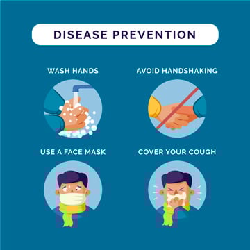 Disease prevention instruction with Man sneezing