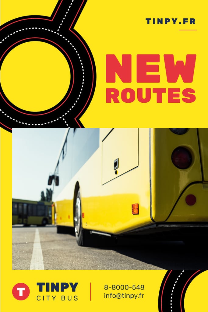 Public Transport Routes with Bus in Yellow — Crea un design Public Transport Routes with Bus in Yellow — Crea un design
