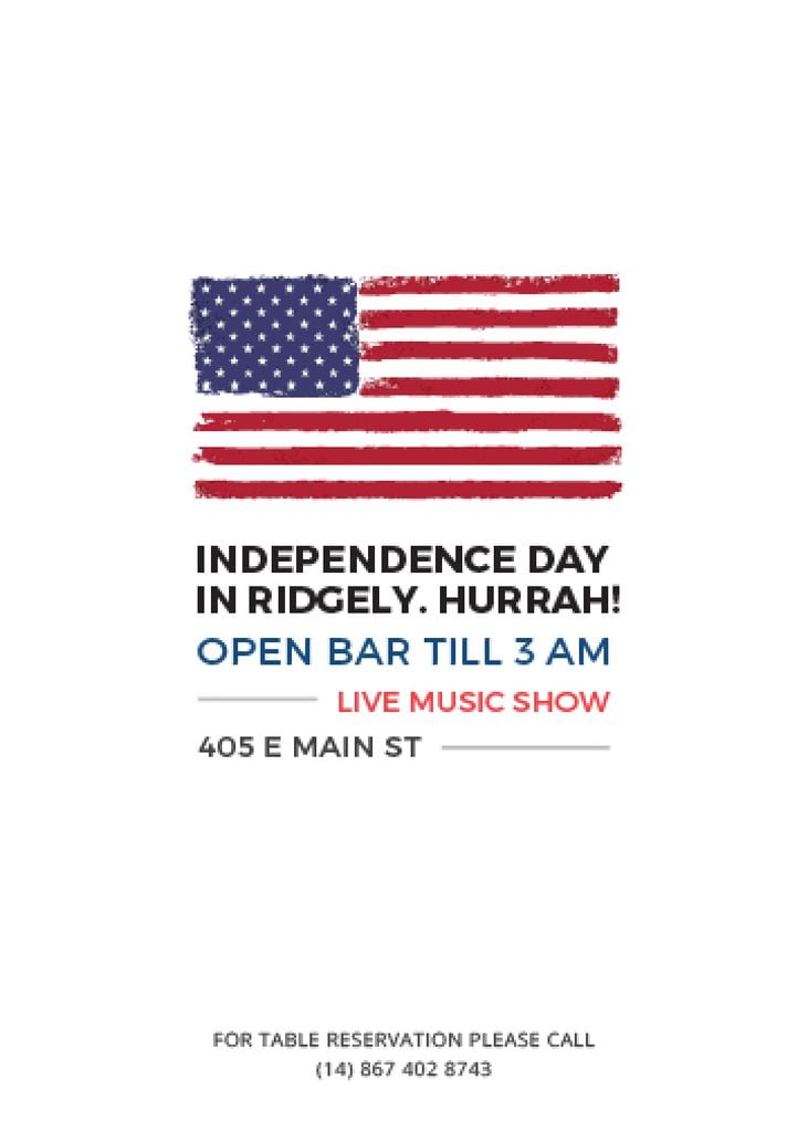 Independence Day Invitation USA Flag on White — ein Design erstellen Independence Day Invitation USA Flag on White — ein Design erstellen