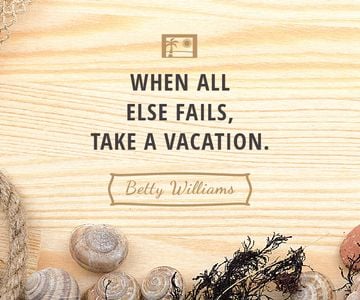 Vacation Inspiration Shells on Wooden Board