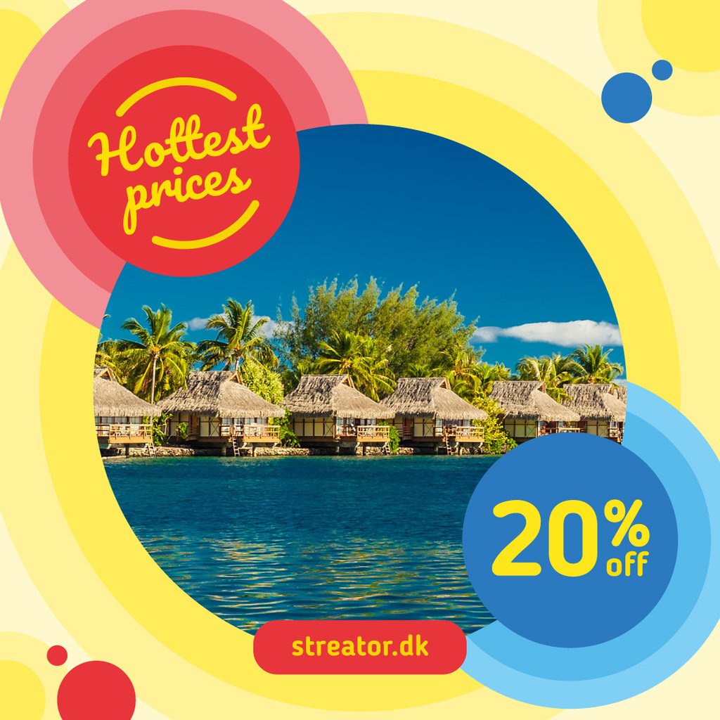Vacation Tour Offer with Beach Huts — Crear un diseño Vacation Tour Offer with Beach Huts — Crear un diseño