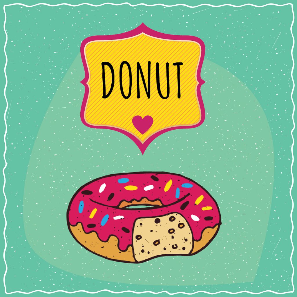 Bakery Offer Delicious Pink Doughnut | Square Video Template — Modelo de projeto Bakery Offer Delicious Pink Doughnut | Square Video Template — Modelo de projeto