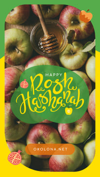 Rosh Hashanah Greeting Apples with Honey