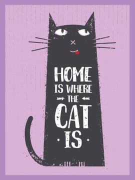 Cat Adoption Quote Funny Kitty in Purple