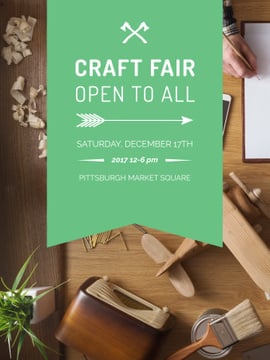 Craft Fair Announcement Wooden Toy and Tools