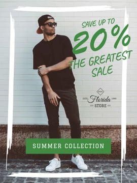 Fashion sale ad with Young Man
