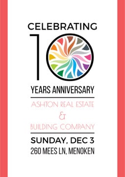Celebrating 10 years anniversary invitation
