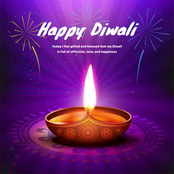 Happy Diwali celebration with lamp
