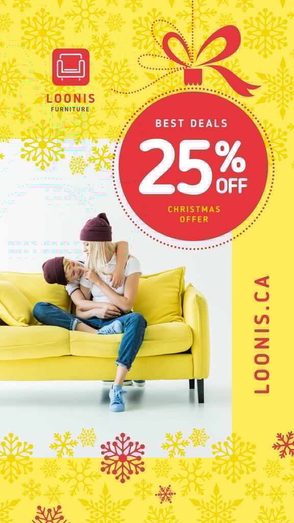 Furniture Christmas Sale Family on Yellow Couch - Bir Tasarım Oluşturun Furniture Christmas Sale Family on Yellow Couch - Bir Tasarım Oluşturun