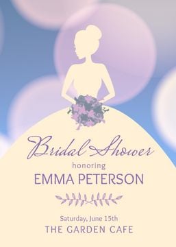 Bridal Shower Bride Silhouette in Purple