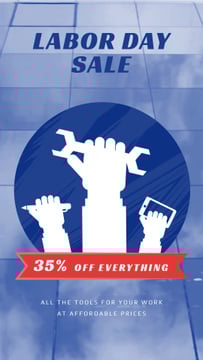 Labor Day Sale Hands with Tools