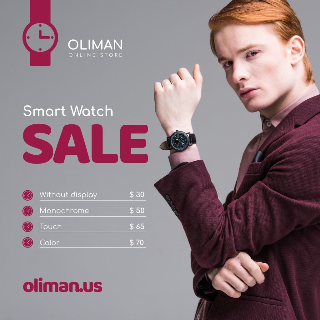 Man Wearing Smart Watch — ein Design erstellen Man Wearing Smart Watch — ein Design erstellen