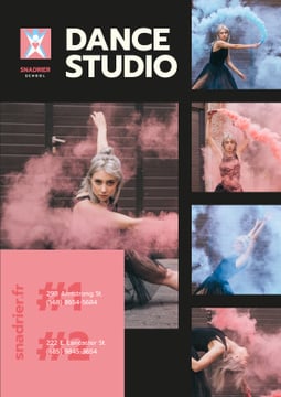 Dance Studio Ad Dancer in Colorful Smoke | Poster Template