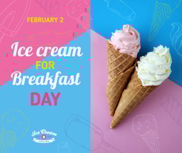 Sweet ice cream for Breakfast day celebration