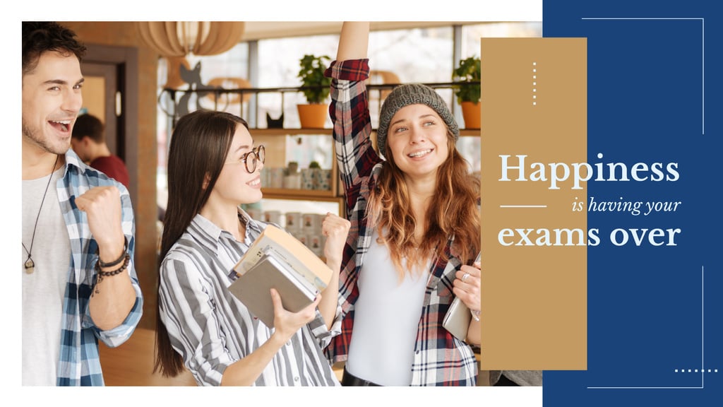 Happy Students in college — Створити дизайн Happy Students in college — Створити дизайн