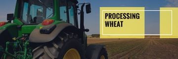 Agriculture with Tractor Working in Field
