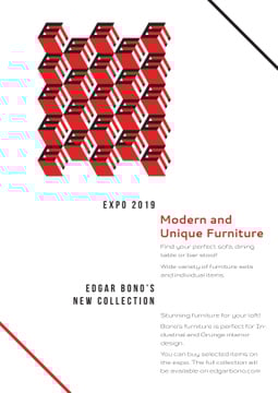 Furniture collection geometric poster