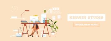 Woman working on computer in office
