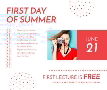 Girl with camera for on First day of summer