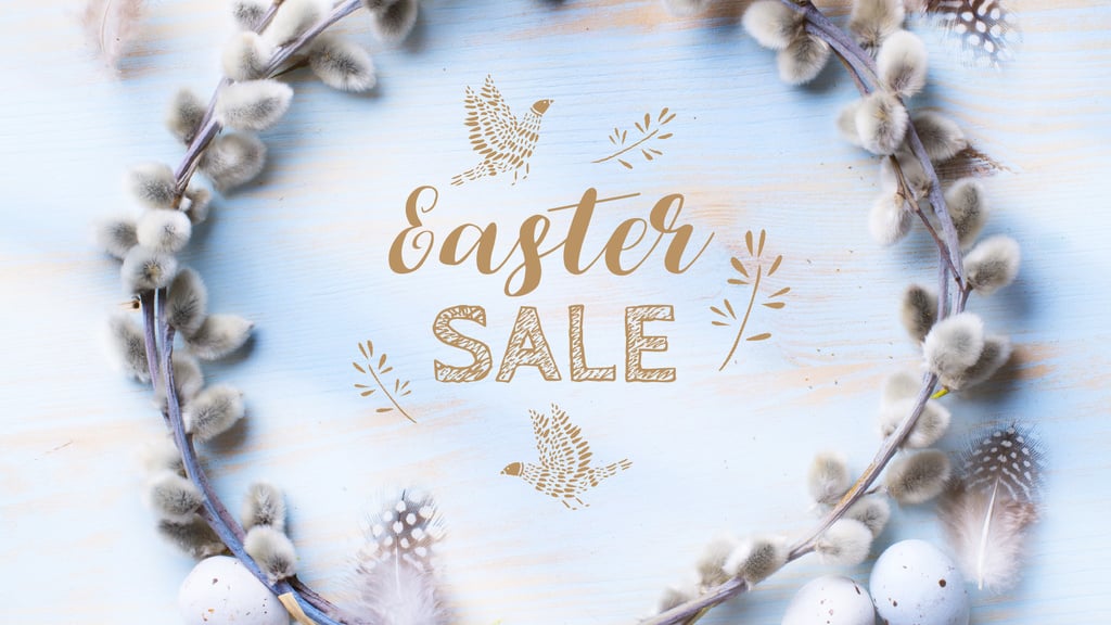 Easter Greeting with willow wreath — Створити дизайн Easter Greeting with willow wreath — Створити дизайн