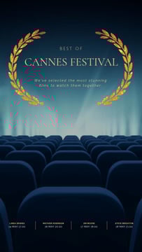 Cannes Film Festival Seats in Cinema in Blue