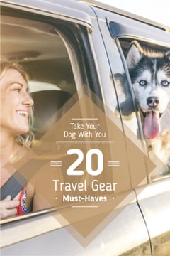 Travelling with Pet Woman and Dog in Car | Tumblr Graphics Template