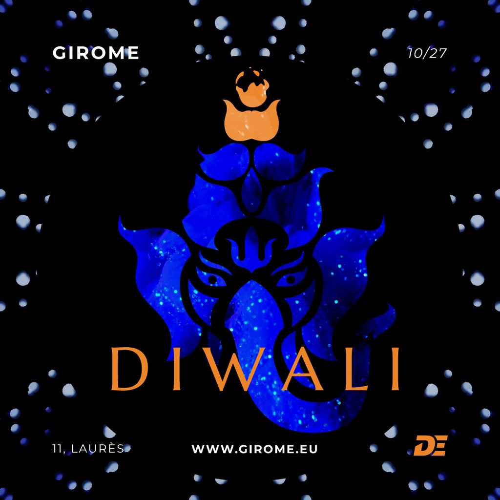 Happy Diwali Greeting with Elephant in Blue — Create a Design Happy Diwali Greeting with Elephant in Blue — Create a Design