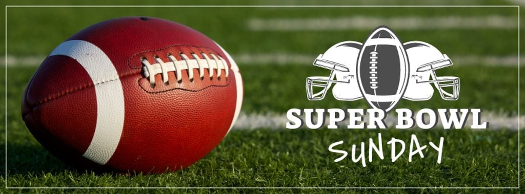 Super bowl Annoucement with rugby ball on field — ein Design erstellen Super bowl Annoucement with rugby ball on field — ein Design erstellen