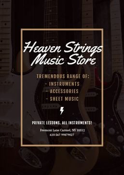 Guitars in Music Store