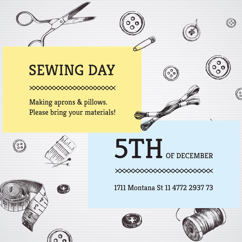 Sewing day event with needlework tools — Створити дизайн Sewing day event with needlework tools — Створити дизайн