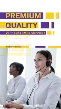 Customers Support Smiling Assistant in Headset