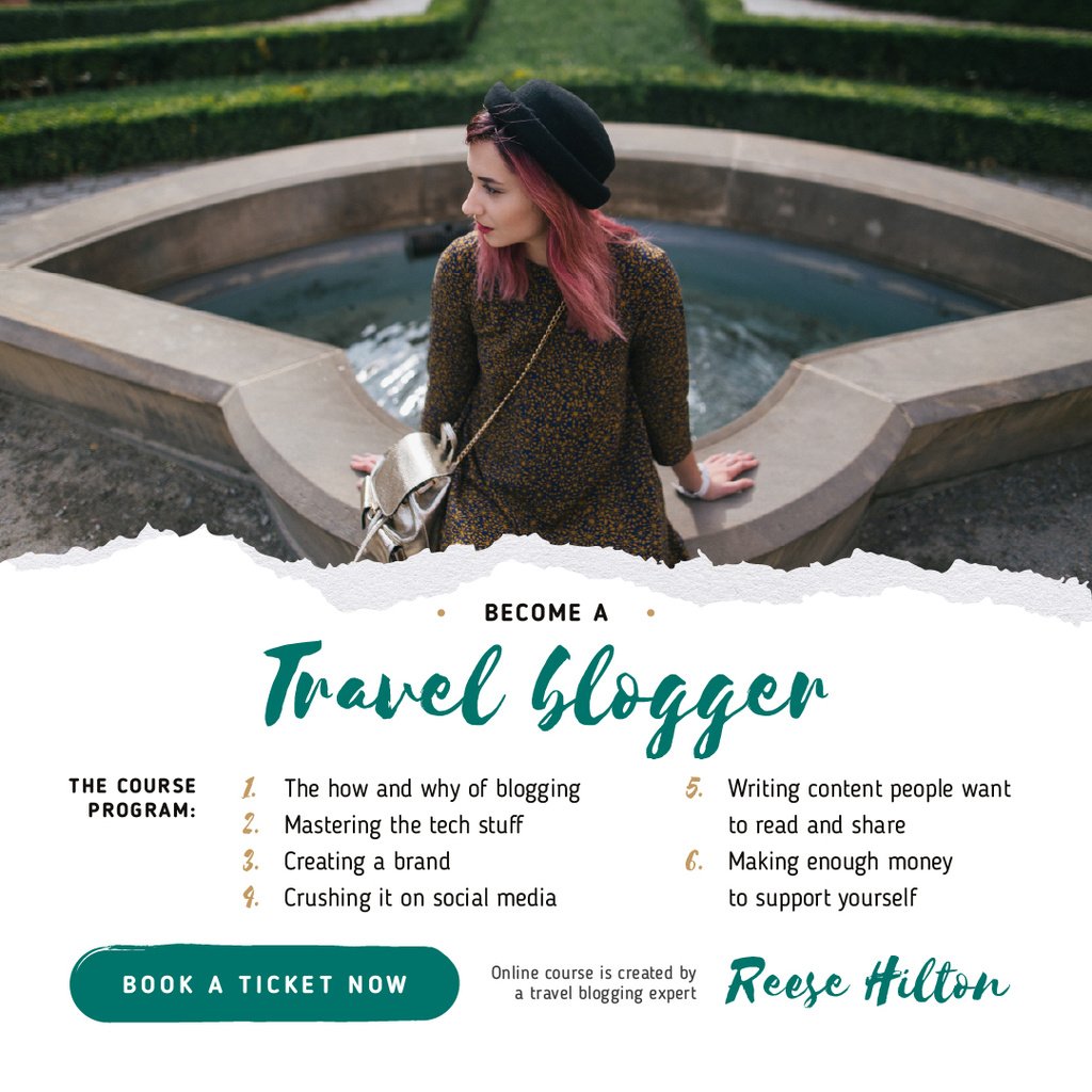 Travel Blog Promotion Woman in Scenic Park — Create a Design Travel Blog Promotion Woman in Scenic Park — Create a Design